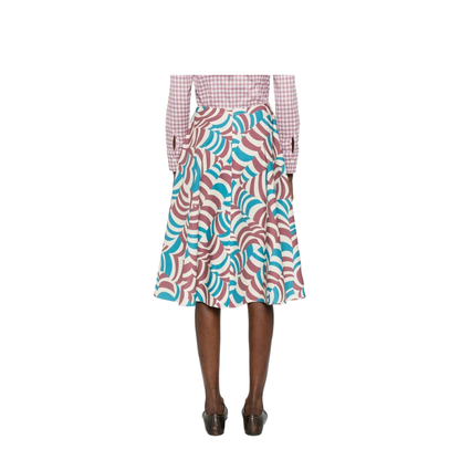 Printed Cotton Midi Skirt - Image 3