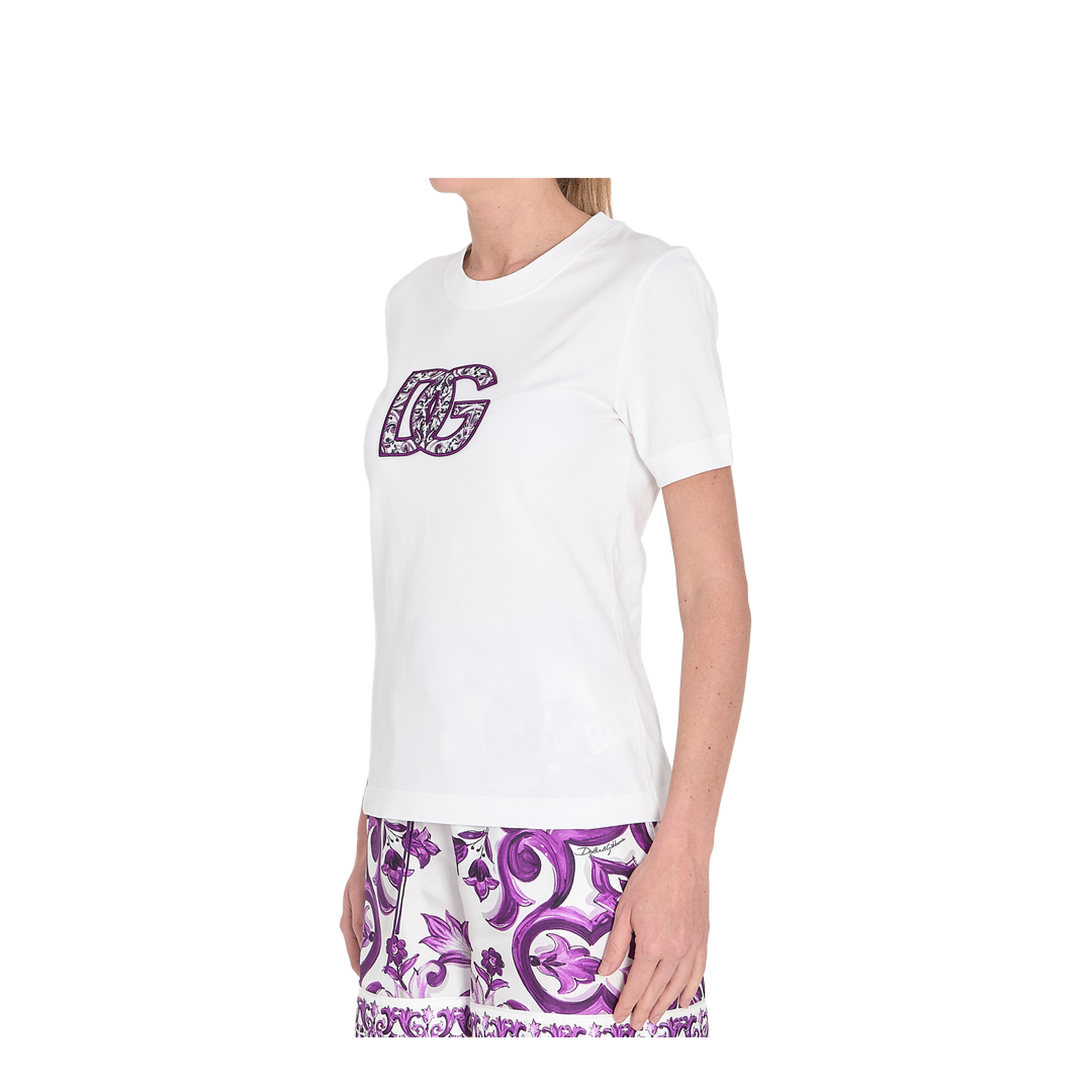Short-sleeved Cotton T-Shirt in White - Image 2