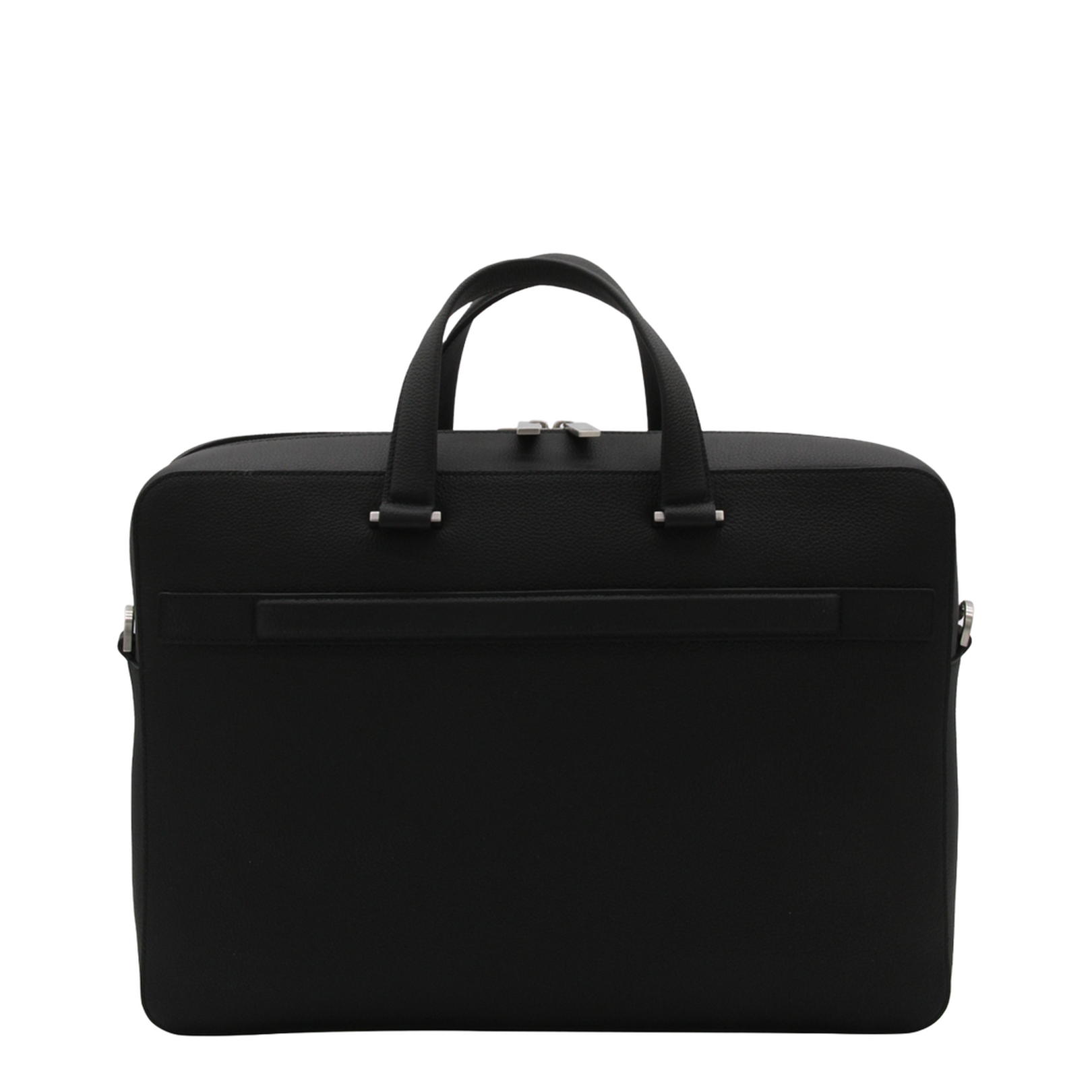 Salvatore Black Leather Business Gancini Top Handle Bag - Image 3