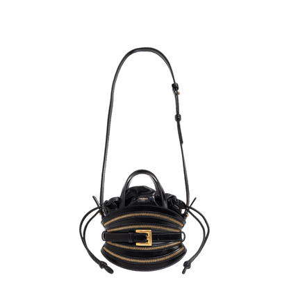 Mini Shuffle Zips Shoulder Bag Leather Black - Image 3