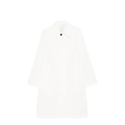Nylon And Cotton Blend Coat In White - Image 1