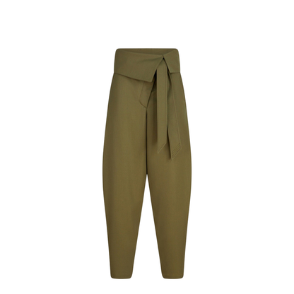 Military Green Wool Gabardine Trousers - Image 1