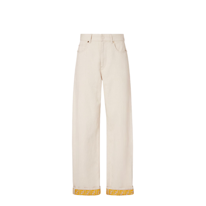Beige Denim Trousers - Image 1