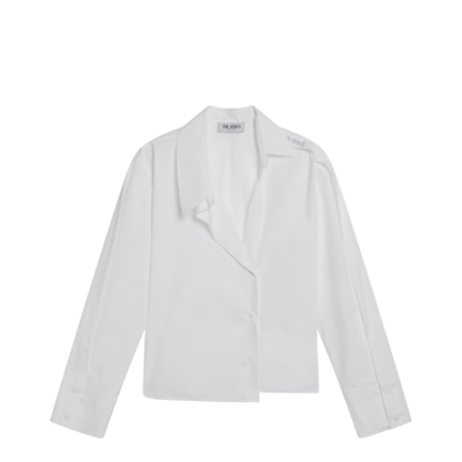 White Asymmetric Cotton Shirt - Image 1