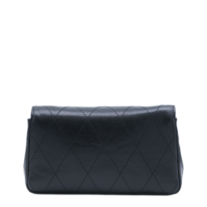 Kira Diamond Quilt Nappa Leather Shoulder Bag - Black - Image 5