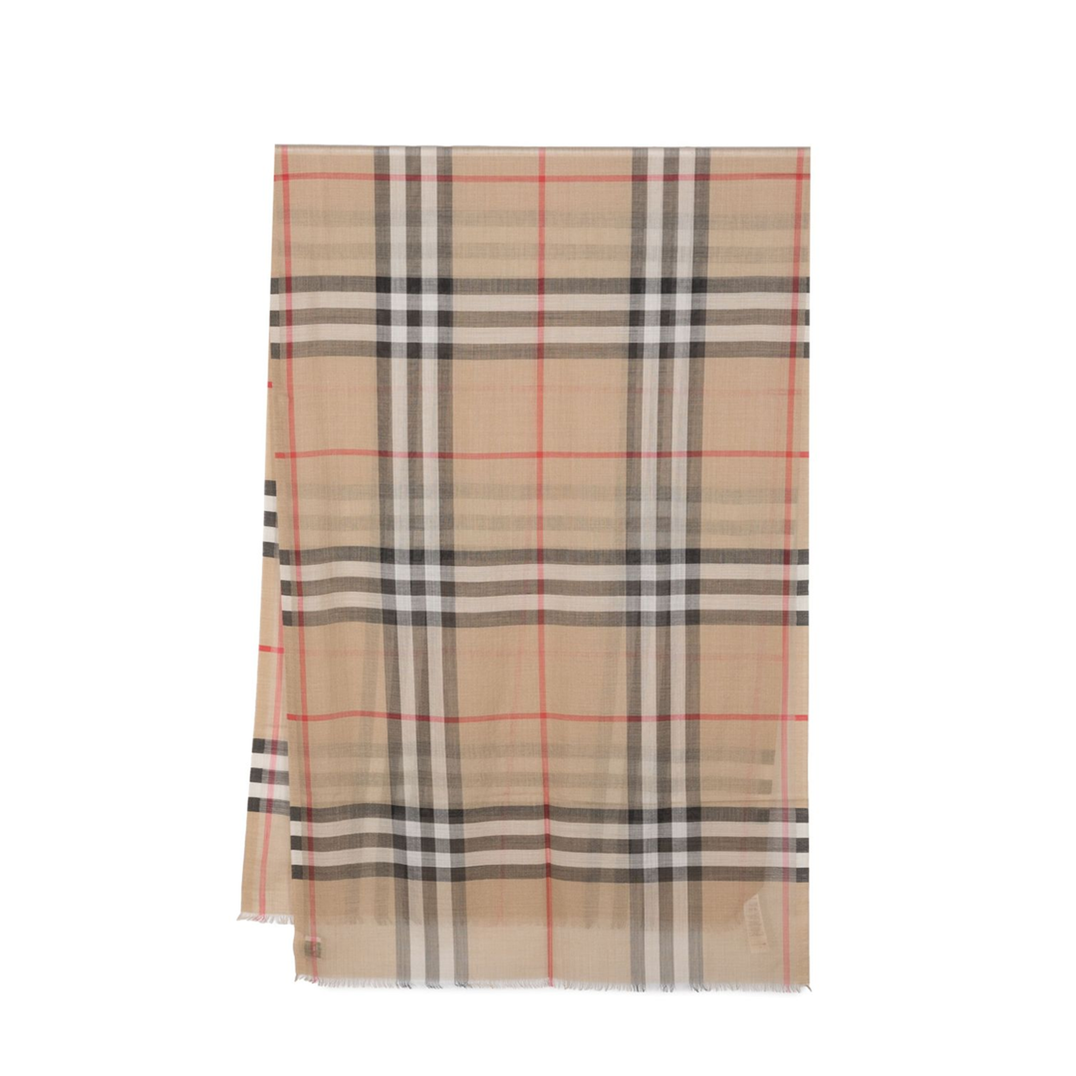 Giant Check Wool and Silk Scarf - Image 1