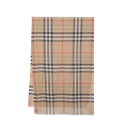 Giant Check Wool and Silk Scarf - Image 1