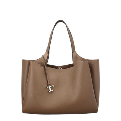 T Timeless Medium Calfskin Tote - Brown - Image 1