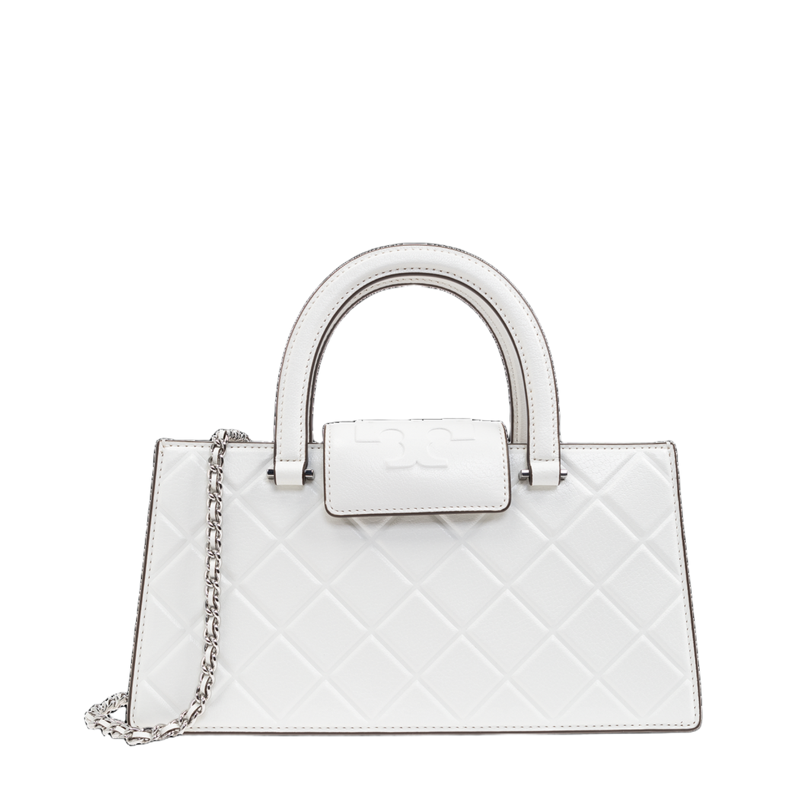 Logo-Embossed Handbag Leather White - Image 1