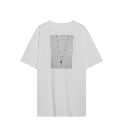 White T-shirt with key print - Image 1