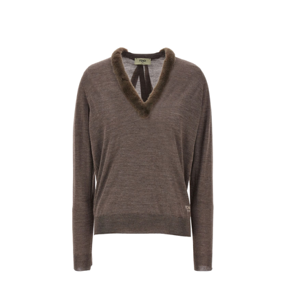 Wool and Silk V-Neck Jumper - Image 1