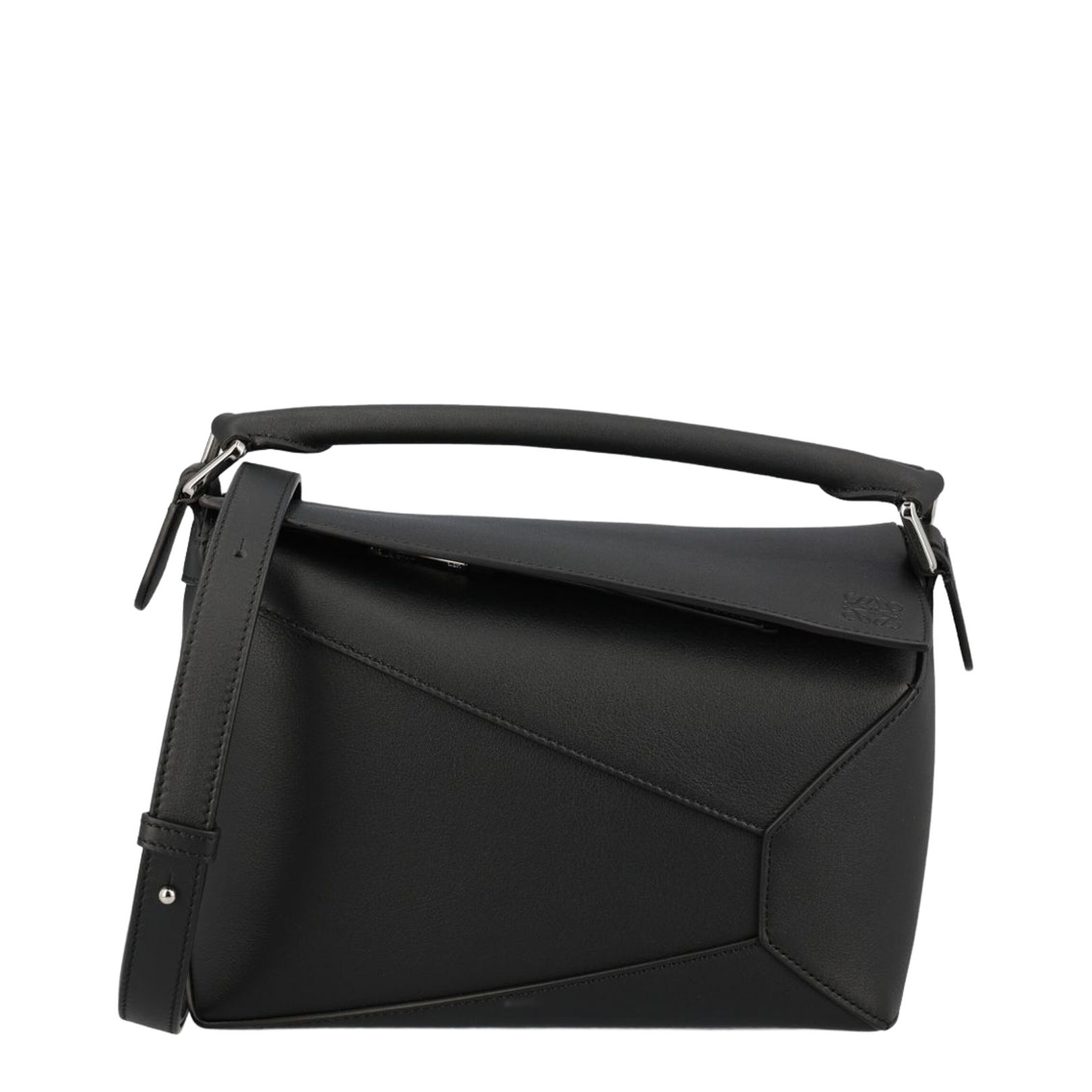 Small Puzzle Edge Bag in Soft Grained Calfskin Black - Image 1