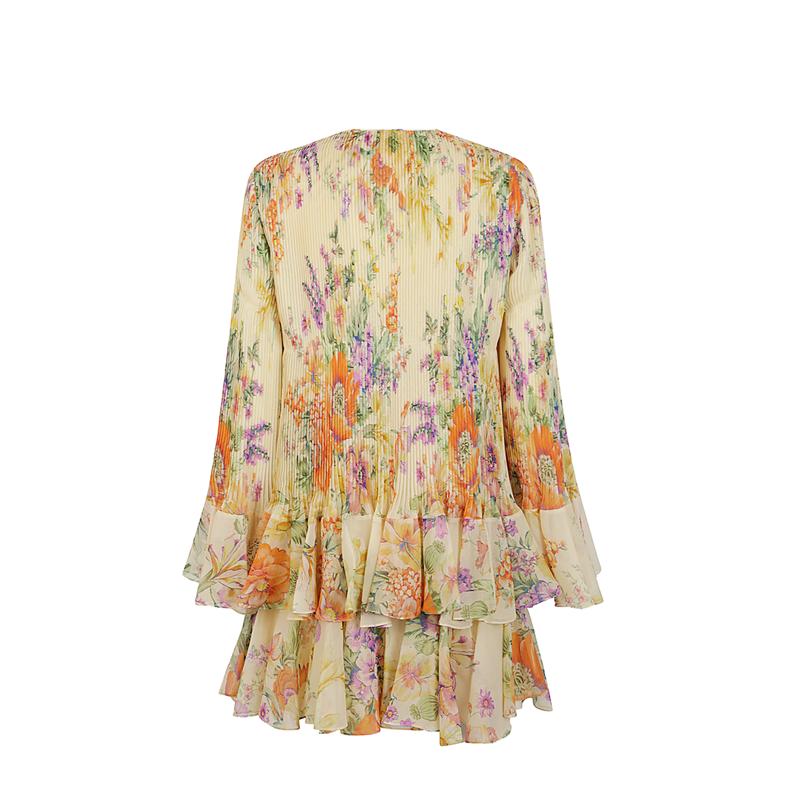 Mini Pleated Dress in Silk Georgette - Image 2