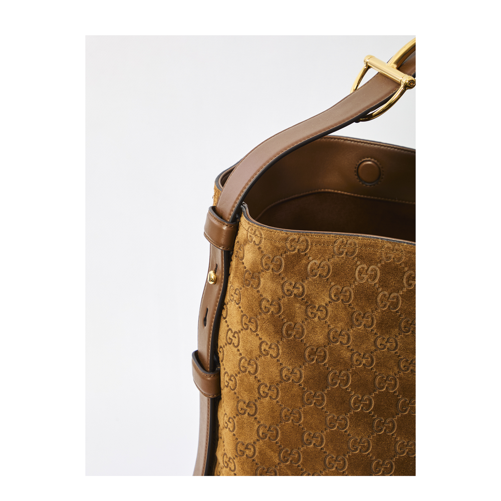 Beatrix Large Suede Tote Bag in Brown - Image 4