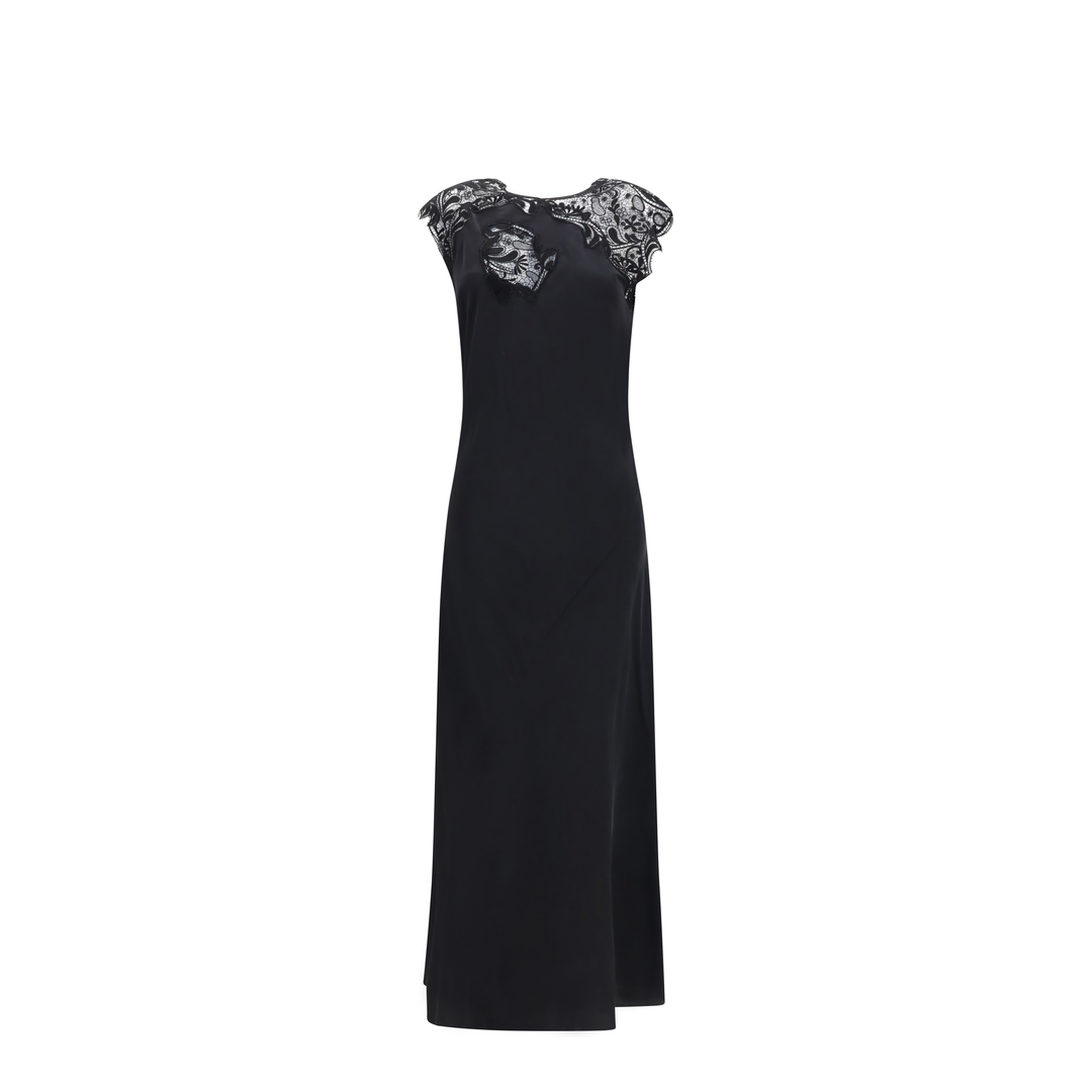 Silk Dress with Lace - Image 1