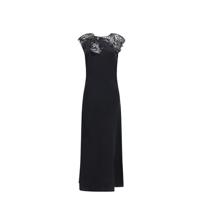 Silk Dress with Lace - Image 1