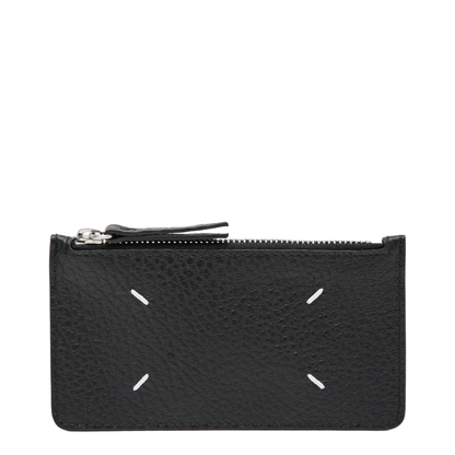 Black Four Stitches Zip Cardholder - Image 1