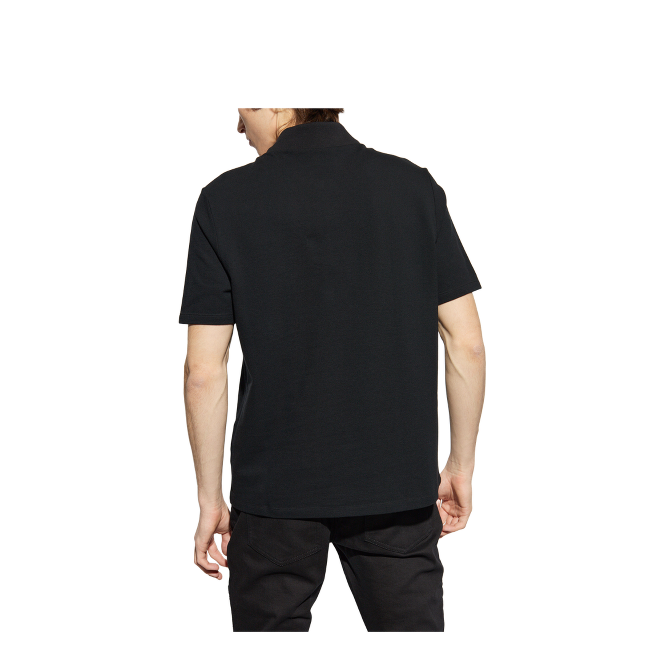 Cotton Polo with Patch Cotton Black - Image 3
