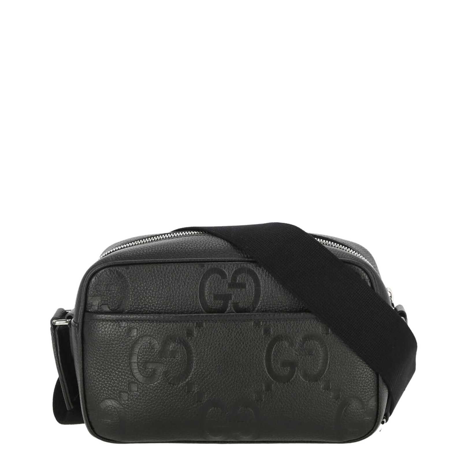 GG Jumbo Leather Shoulder Bags - Black - Image 1