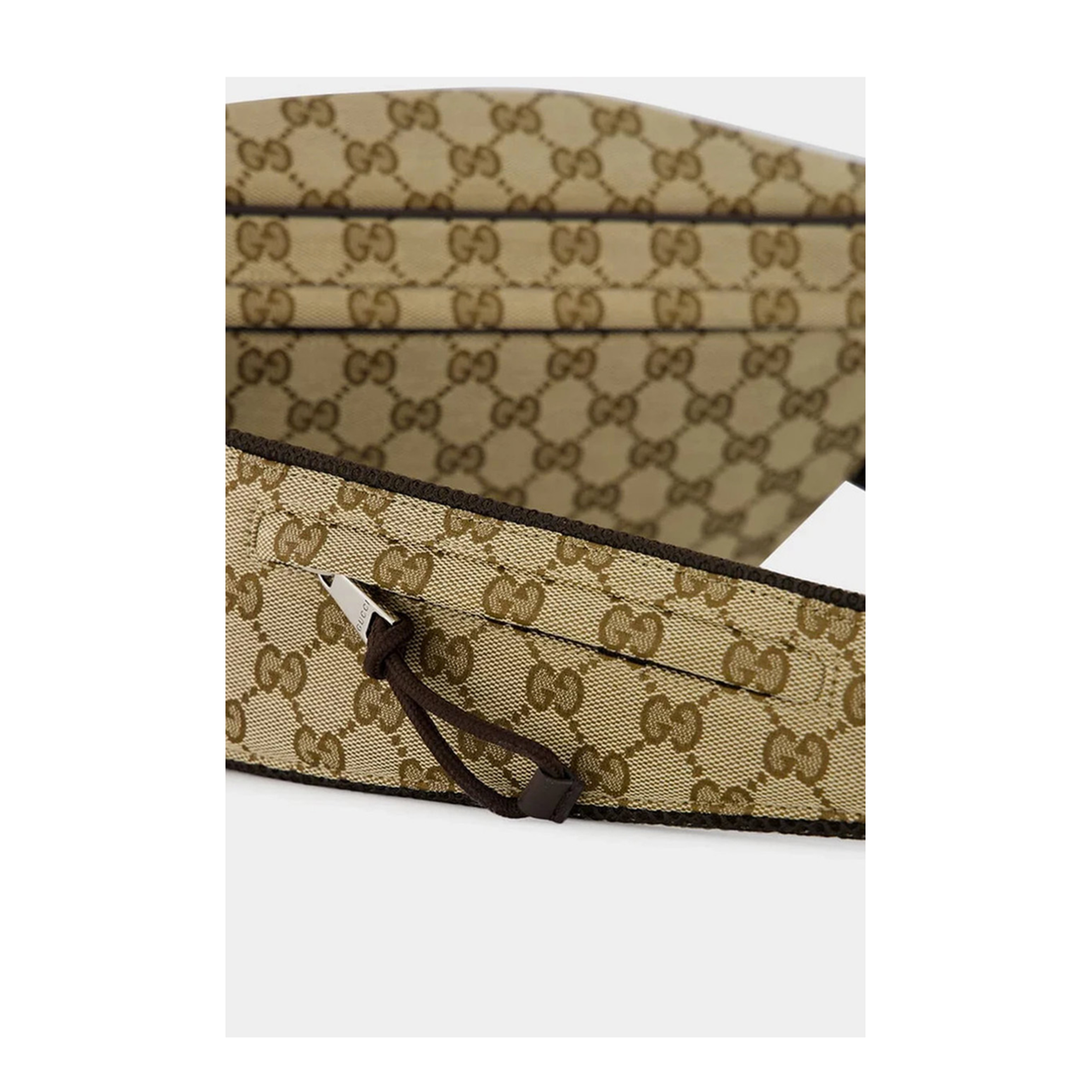 GG Canvas Large Canvas Belt Bag - Beige and Dark Brown - Image 6