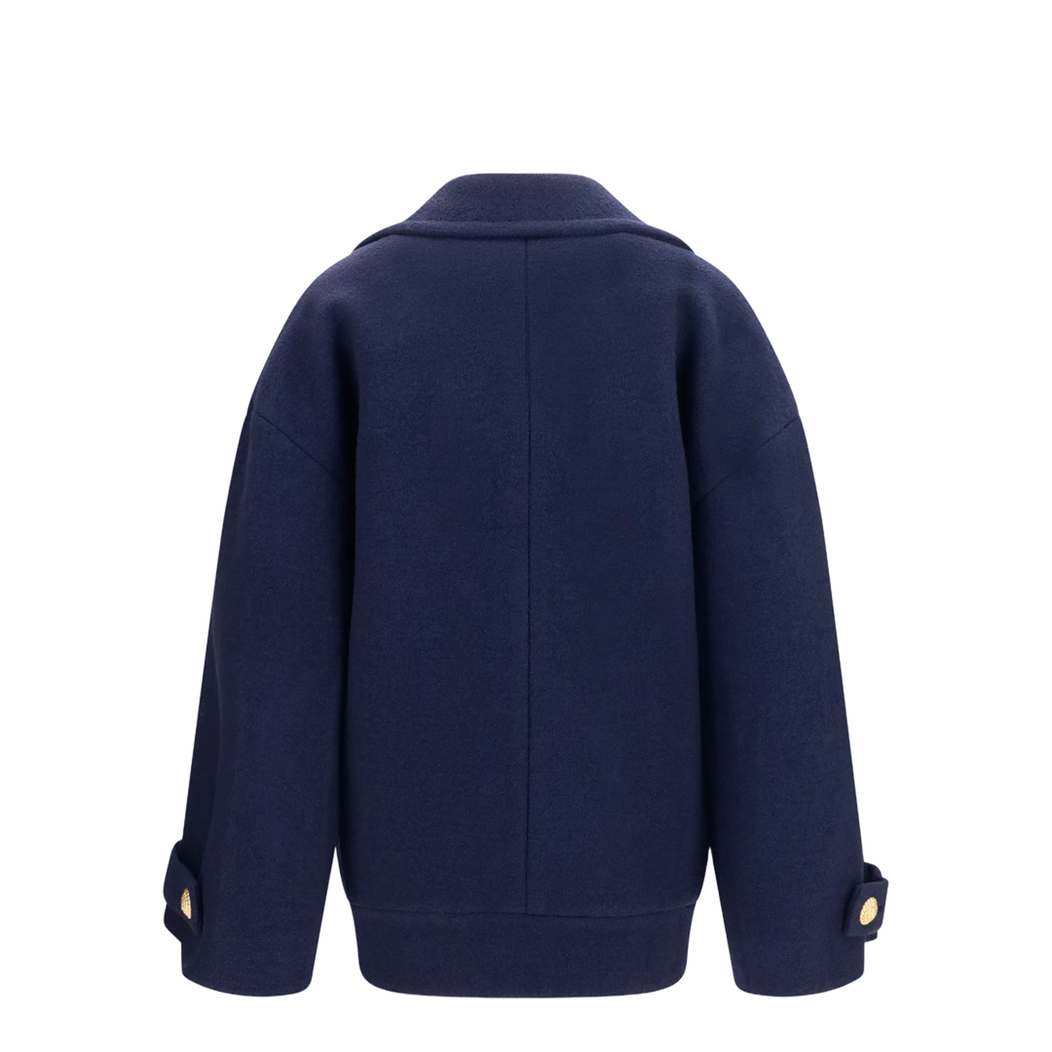 Double-breasted Wool Coat with Buttons - Image 2