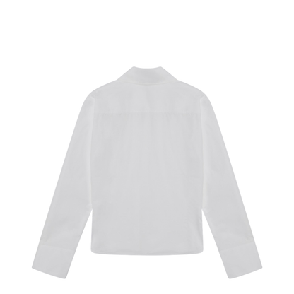 White Asymmetric Cotton Shirt - Image 2
