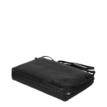 Intrecciato Slim Leather Crossbody Bags - Black - Image 3