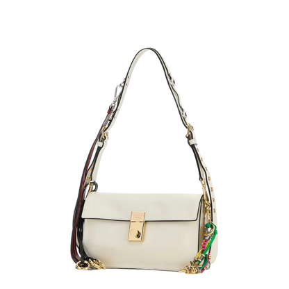 Soft Sound Small Calf Leather Shoulder Bag - Bianco - Image 2