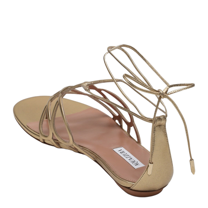 Low Gold Leather Sandal - Image 2