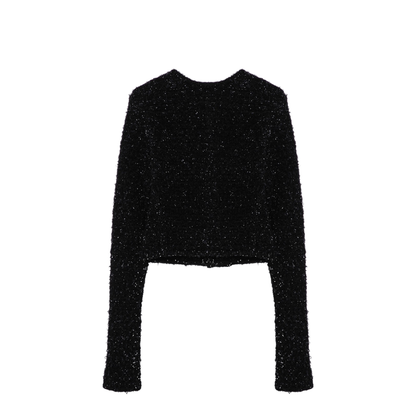 Cropped Tweed Cardigan - Image 2