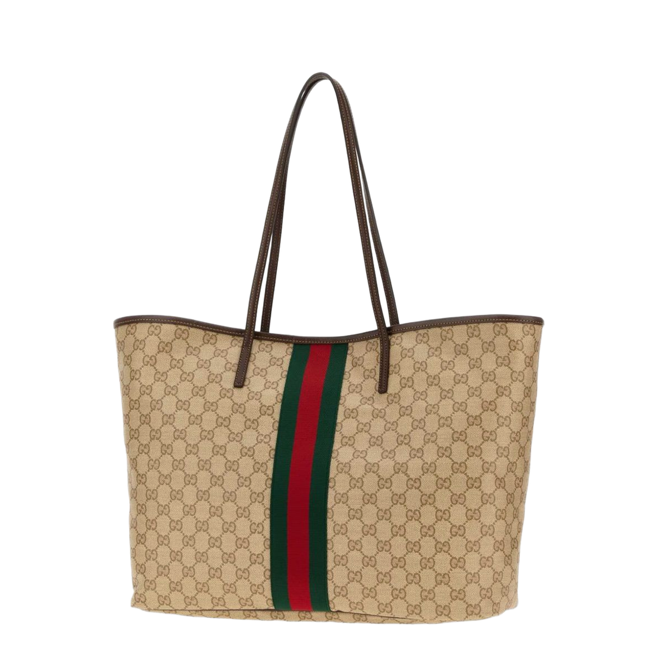 Tribeca Large Canvas Tote - Sand and Brown GG Canvas - Image 2