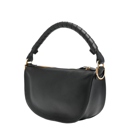 Marcie Mini Calfskin Saddle Bag - Black - Image 4