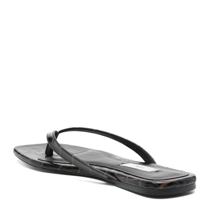 Thong Strap Flat Leather Sandals - Image 3