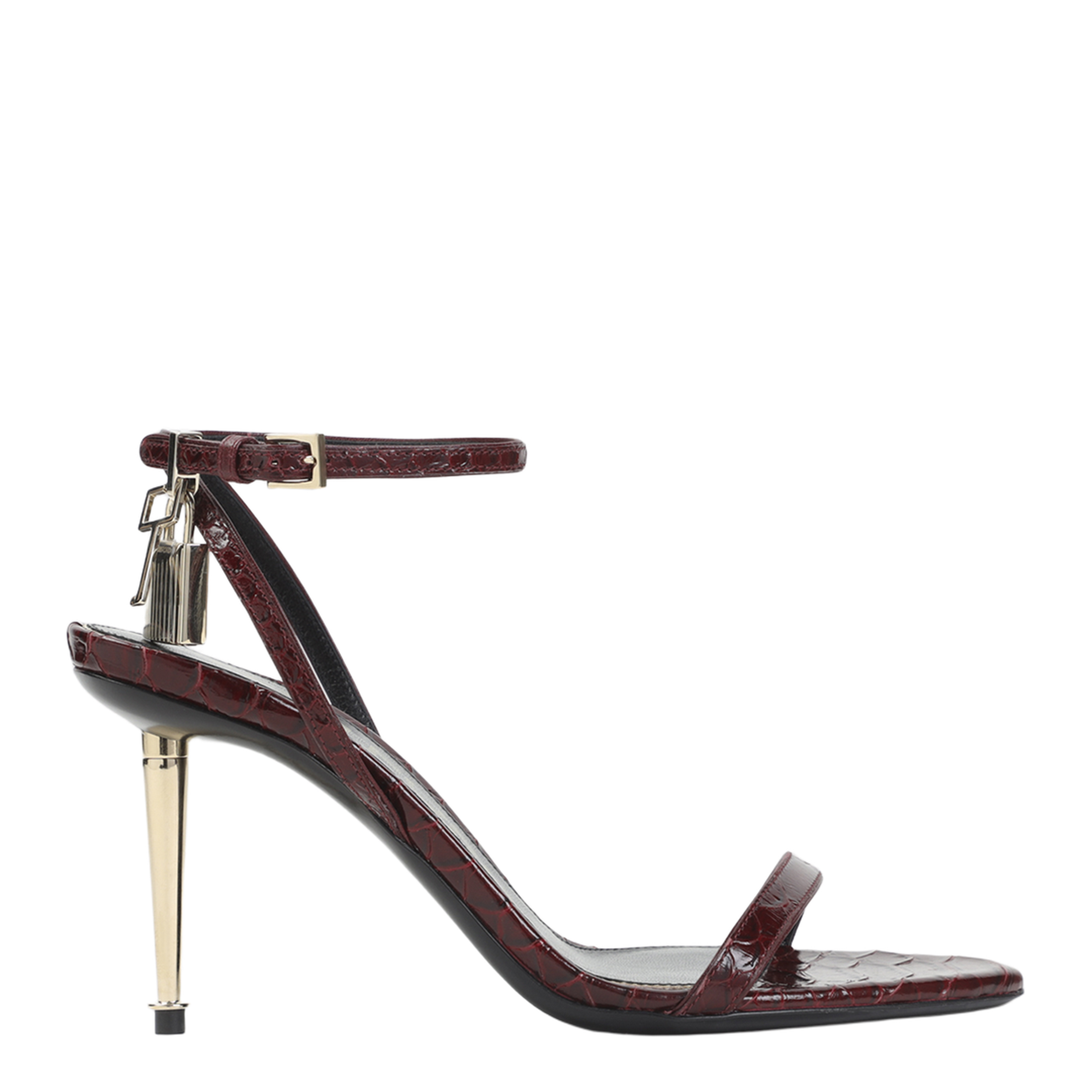 Semi Shiny Printed Python Sandals - Image 7