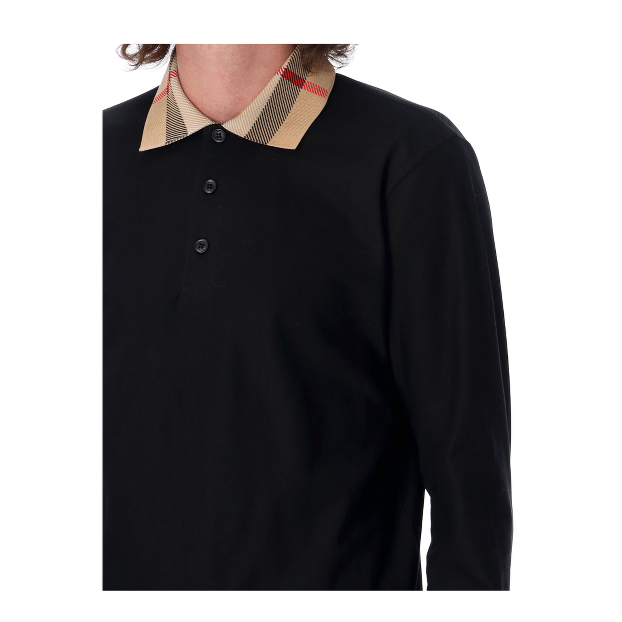 Beige Polo Shirt With Long Sleeves - Image 4