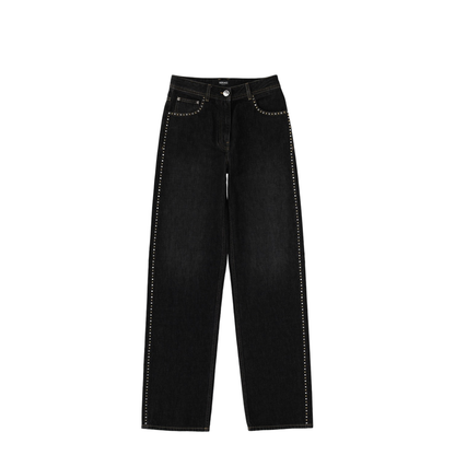 Denim Pants With Studs - Black - Image 1