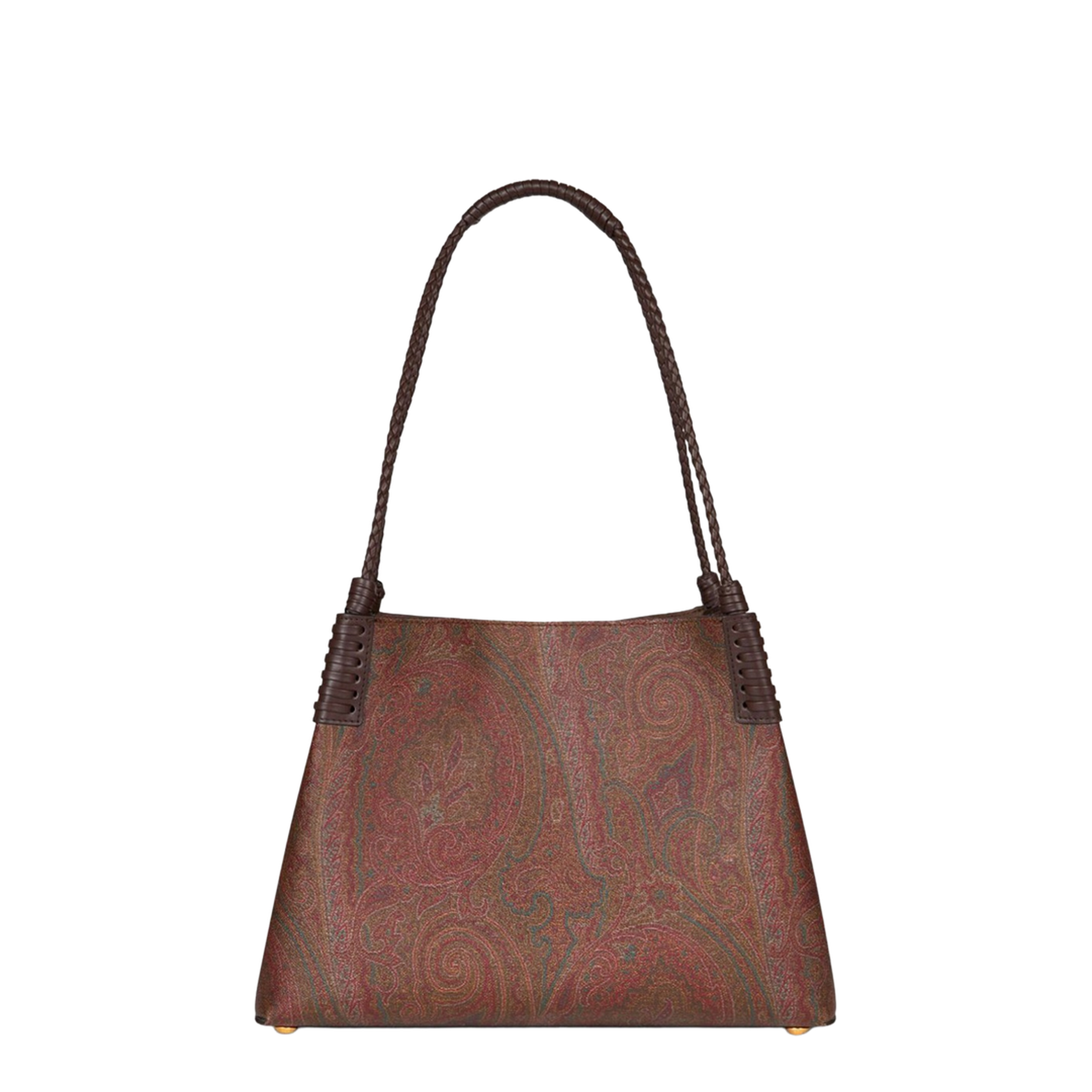 Libra Small Coated Paisley Jacquard Shopping Tote Bag - Cedar Brown/Multicolour - Image 2