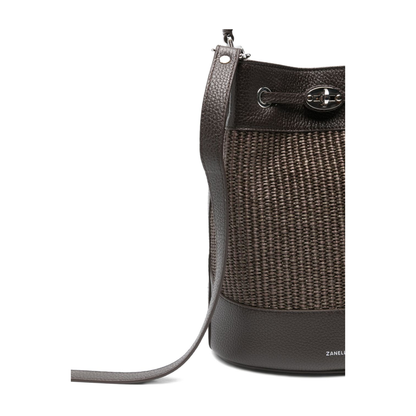 Mondà Small Wicker Bucket Bag - Brown Underground - Image 3