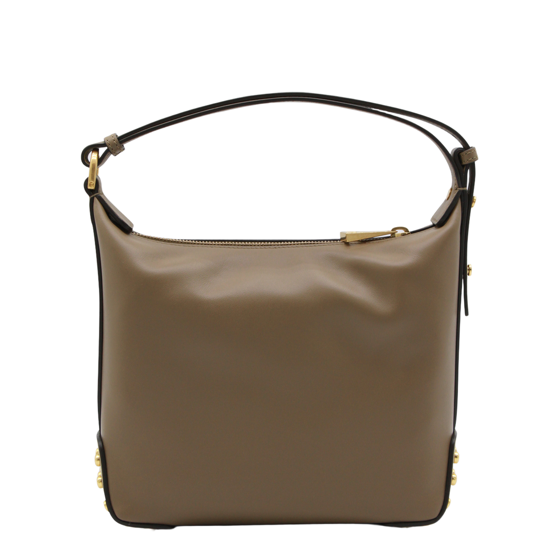 Metal Dots Mini Calfskin Shoulder Bag - Dove Grey - Image 6