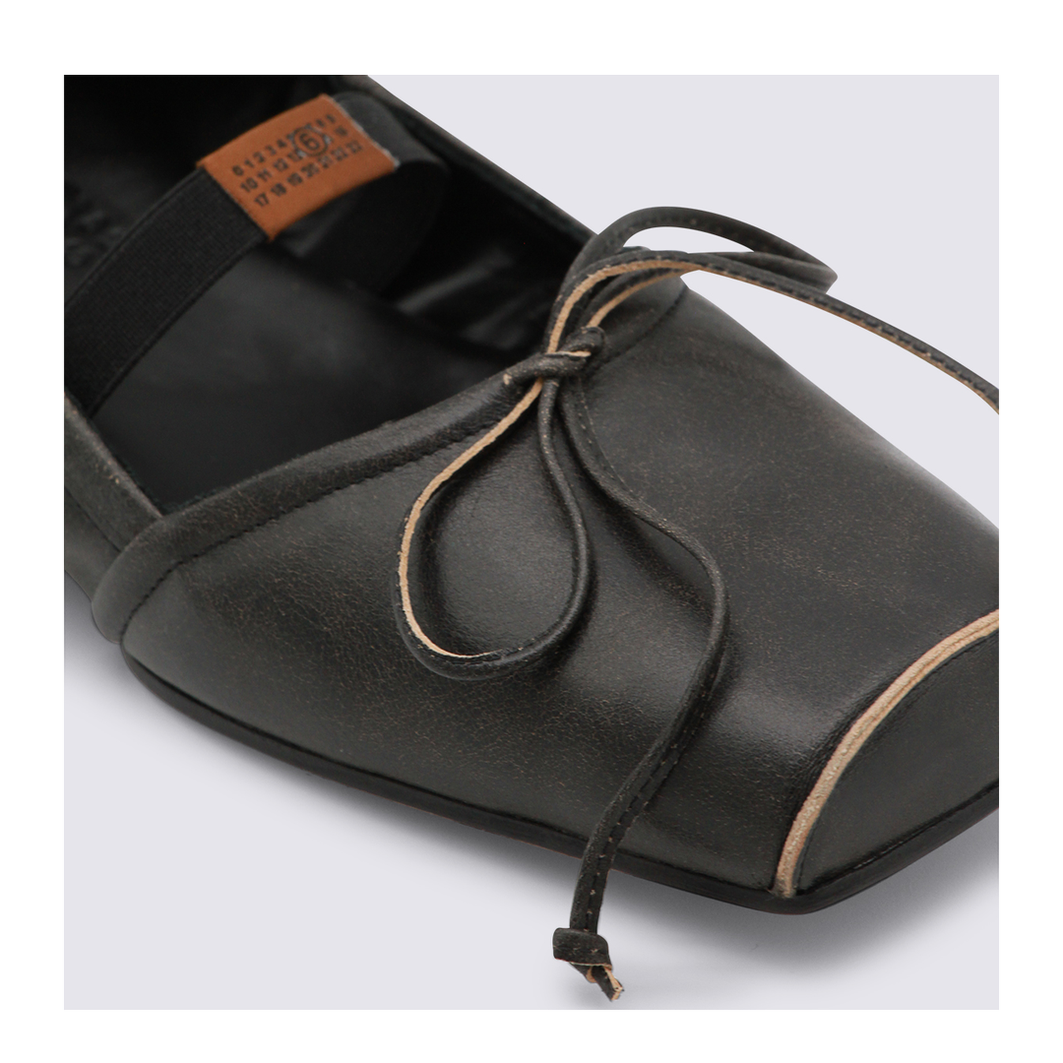 Square-toe ballerinas in brown calfskin leather - Image 8