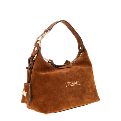 Tag Suede Leather Hobo Bag - Brown - Image 4