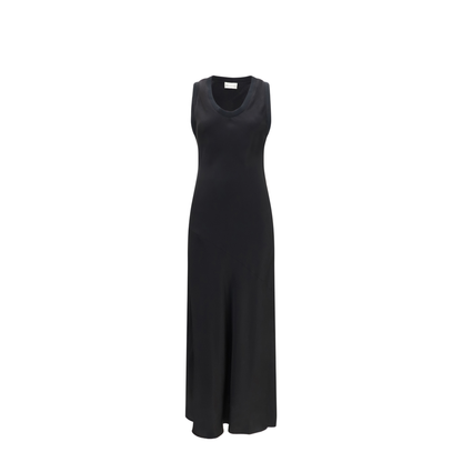 Sleeveless Long Fluid Satin Dress - Image 1