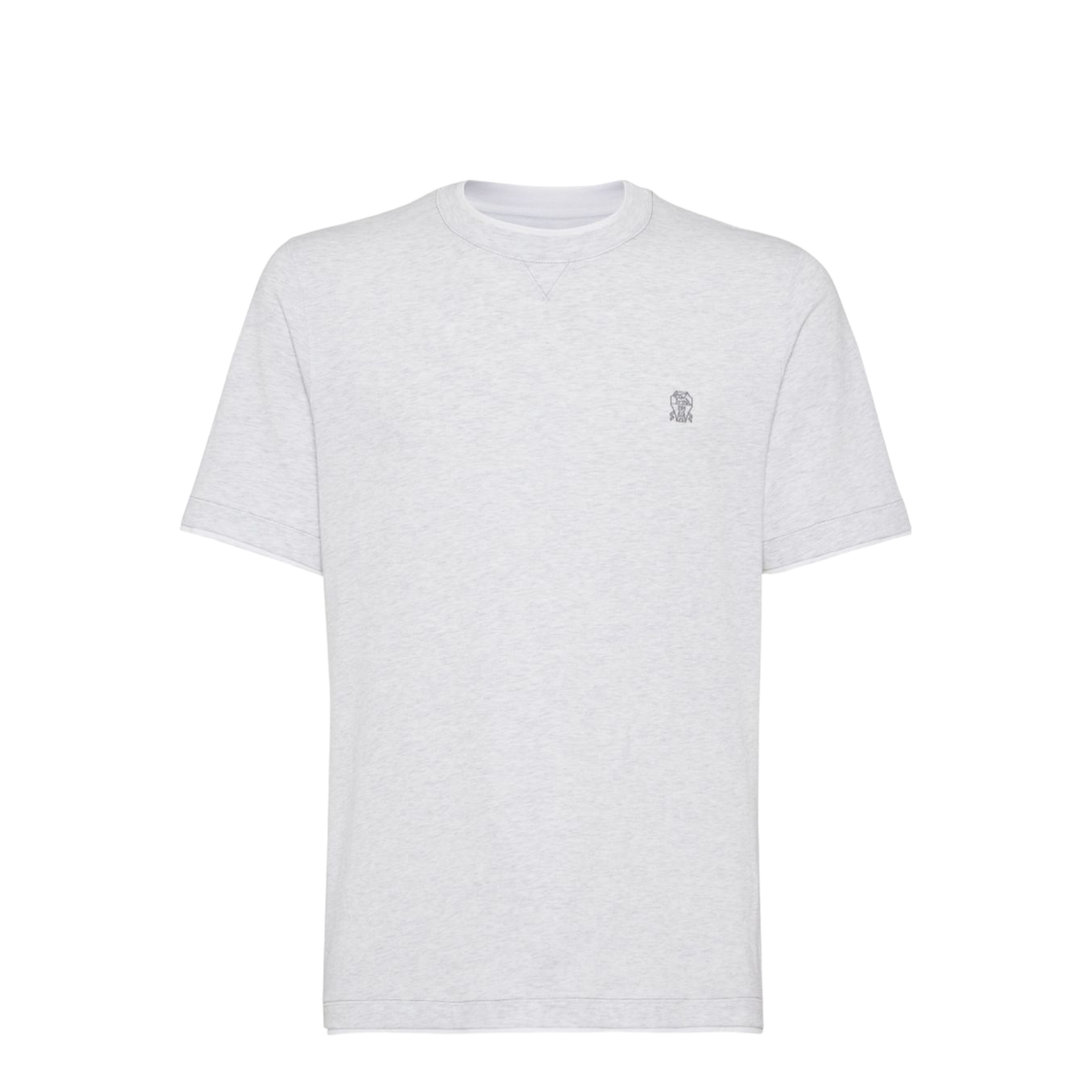 T-Shirt with Faux-Layering in Pearl Grey - Image 1
