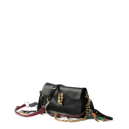 Soft Sound Small Leather Shoulder Bag with Charms - Image 3