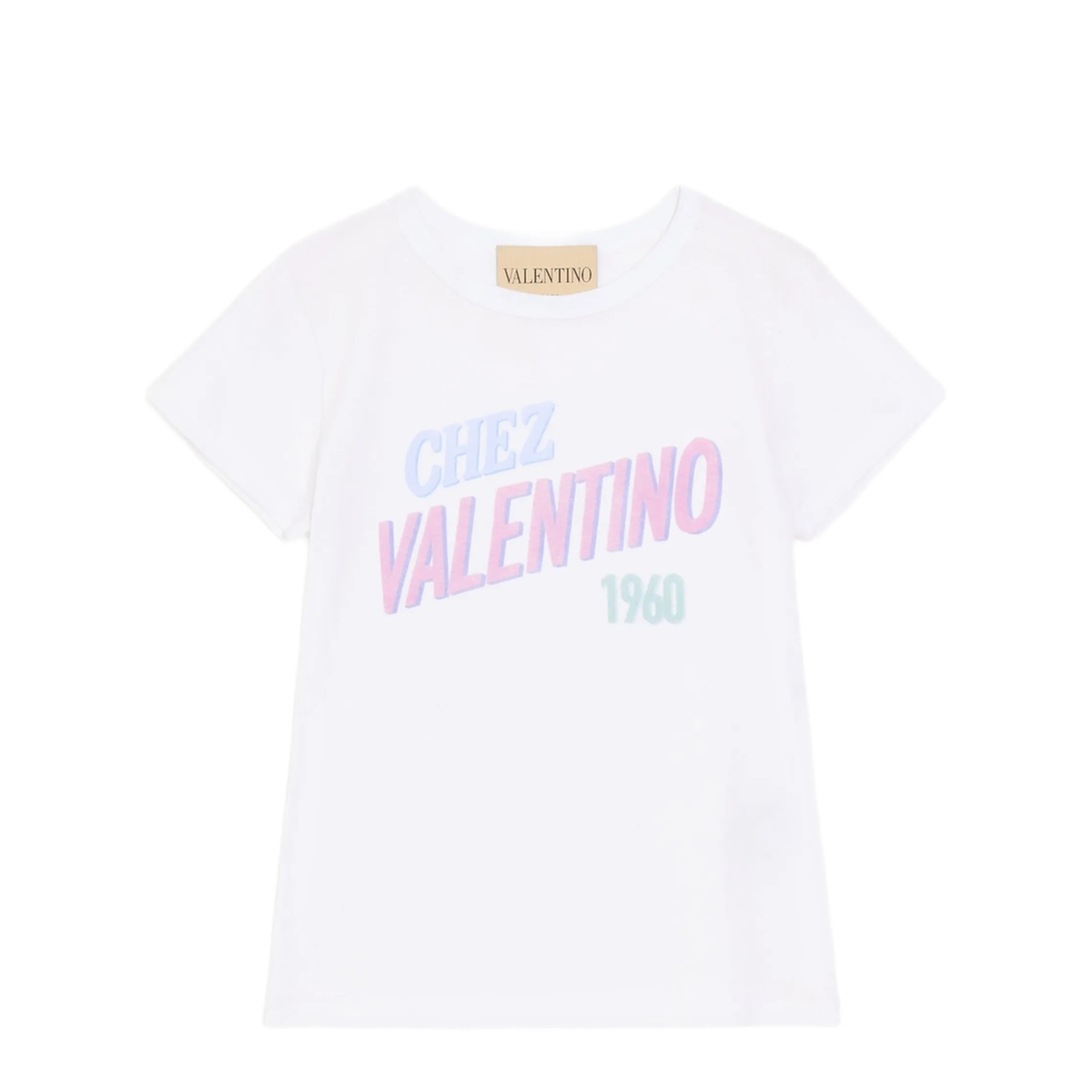 White Cotton T-Shirt With Logo Print - Image 1