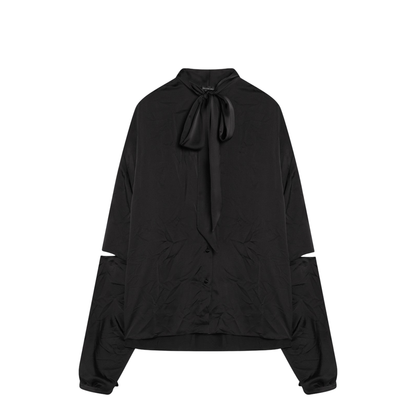Shirt With Laces Closure In Black - Image 1