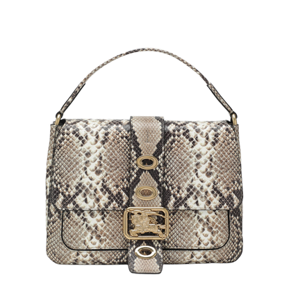 Rider Small Calfskin Shoulder Bag - Natural Beige/Dark Brown - Image 1