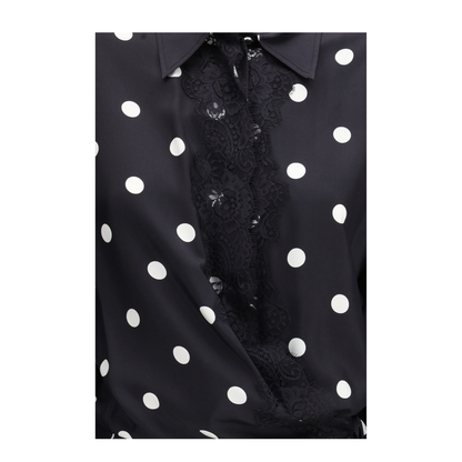 Polka Dot Lace Dress with Drawstring - Image 3