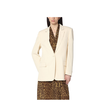 Single-breasted jacket in butter colour - Image 1