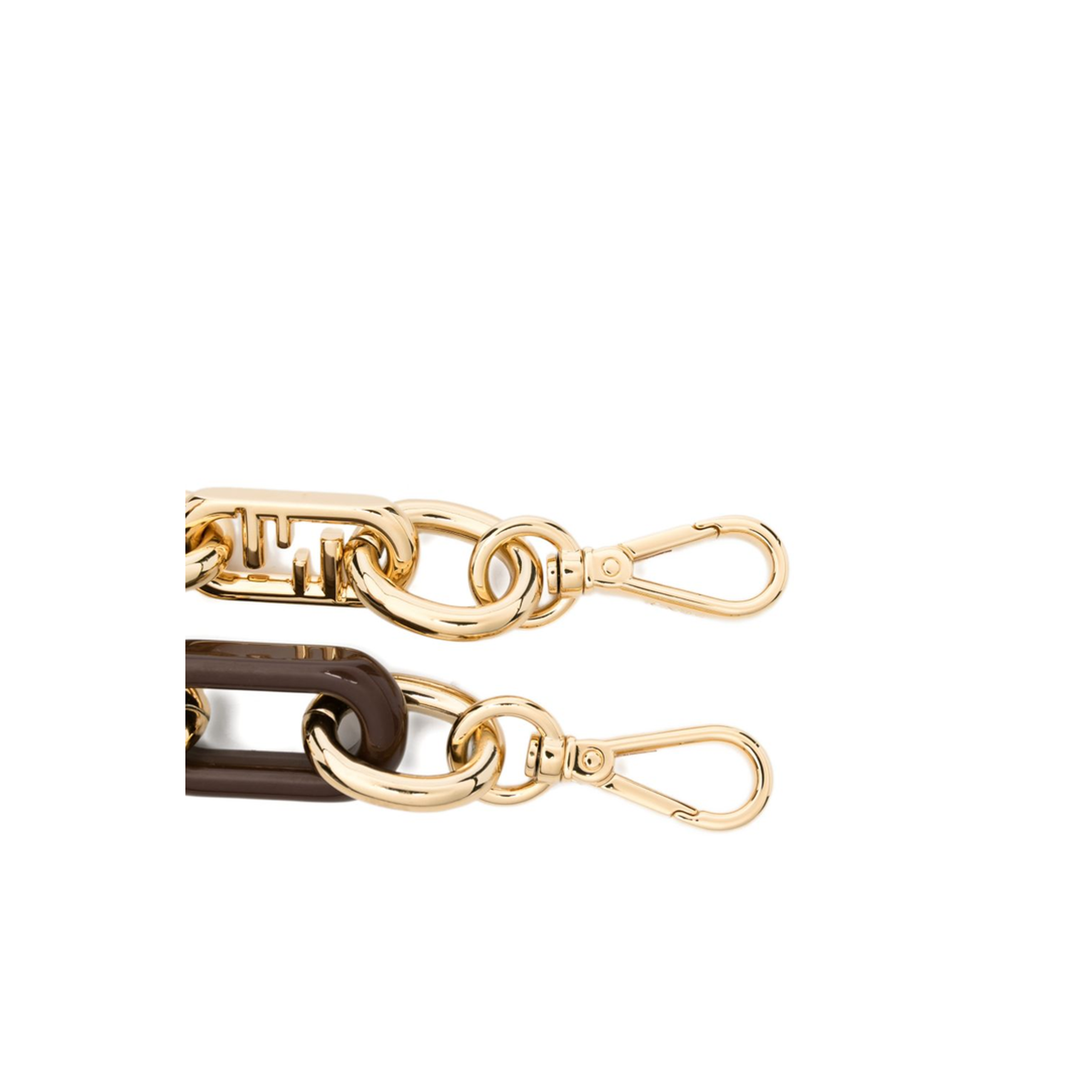 Chain Shoulder Strap - Gold Metal/Brown - Image 3